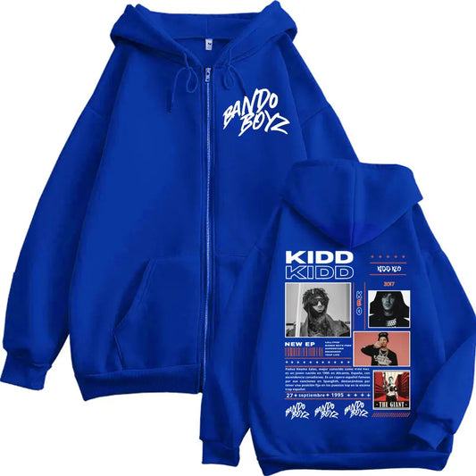 Rapper Kidd Keo Graphic Zipper Hoodie Men Women Clothing Hip Hop Vintage Zip Up Sweatshirts Fashion Casual Oversized Pullovers