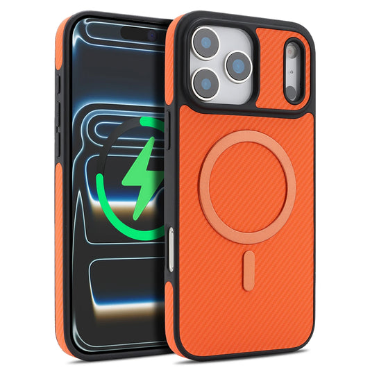 Luxury Carbon Fiber Magnetic Leather Phone Case For iPhone 17 Pro Max 16 Plus 15 14 13 12 For Magsafe Shockproof Slim Fit Cover