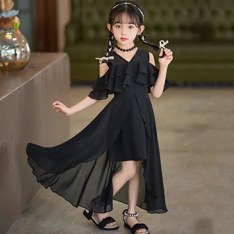 Fashion Chiffon Boho Girls Dresses Bohemian Beach Kids Clothing Vestido Girl Outfit Robe Fille Casual Maxi Children Dress Summer