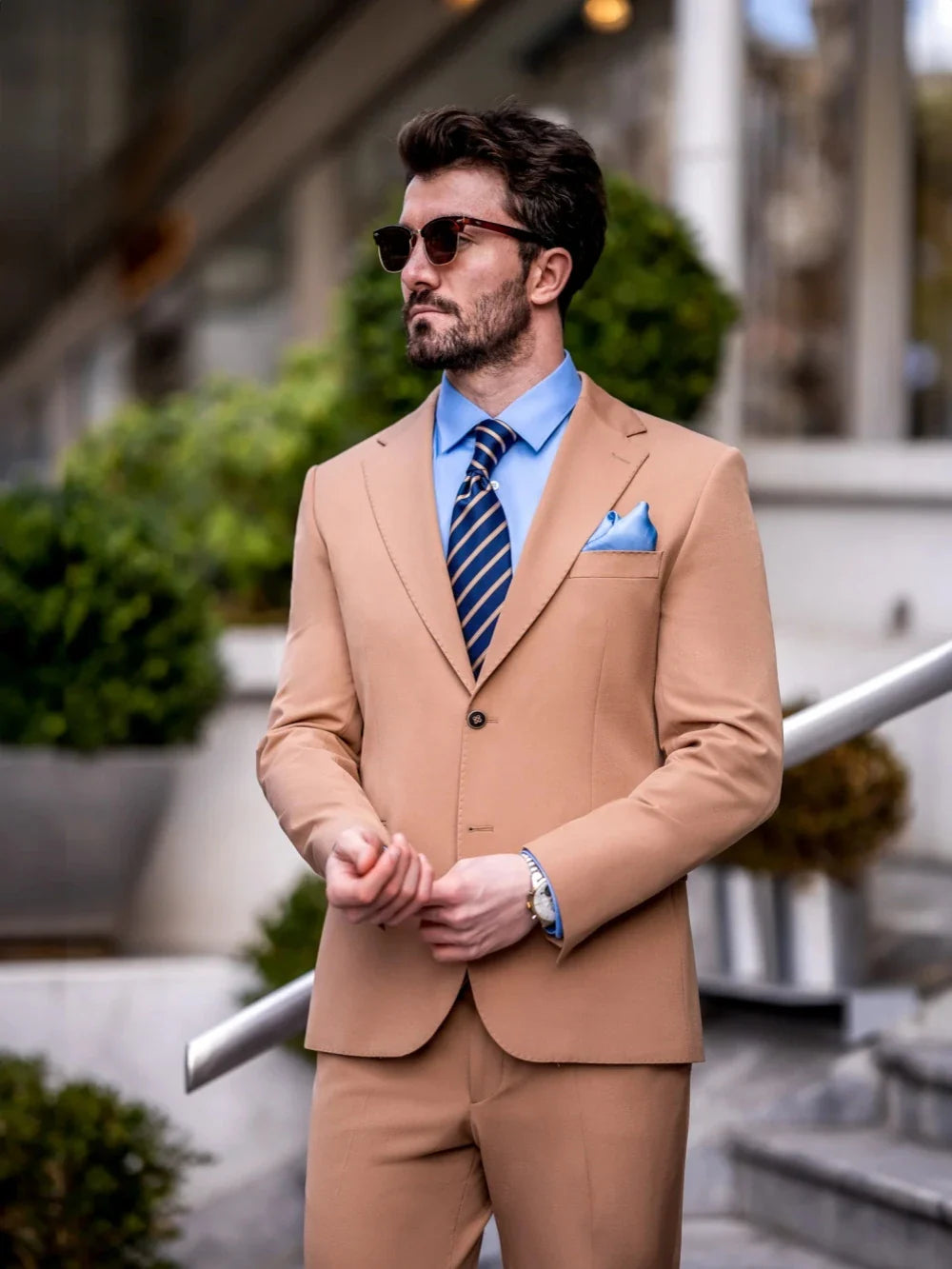 Casual Stylish Tuxedo For Men Party Prom Wear Premium Chic Notched Lapel Men's Suit Set 3 Pieces Blazer Vest Pants Customized
