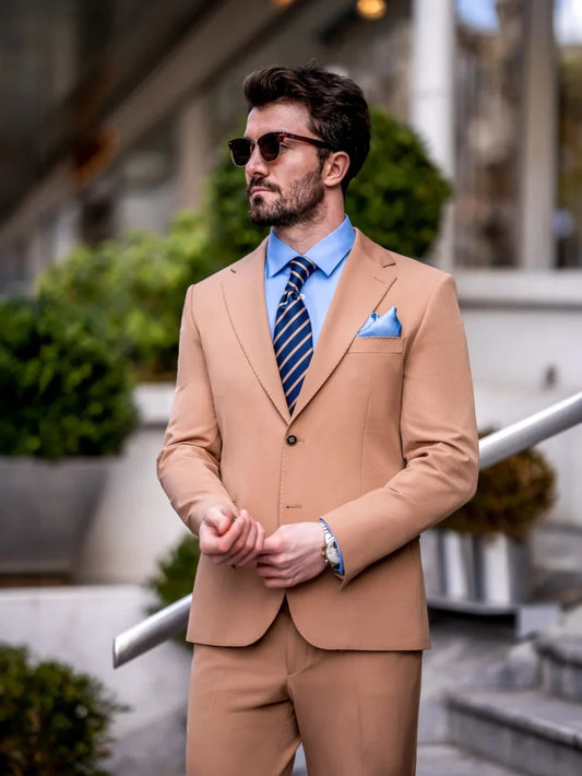 Casual Stylish Tuxedo For Men Party Prom Wear Premium Chic Notched Lapel Men's Suit Set 3 Pieces Blazer Vest Pants Customized