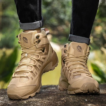 Winter Anti-slip Mens Boots Outdoor Leather Hiking Boots Breathable Men Desert Boots Comfortable Ankle Boots Men Work Shoes