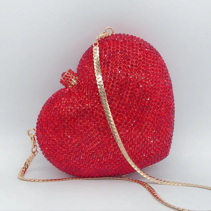 Heart Shaped Crystal Evening Clutch Bag Women Luxury Designer Rhinestones Purses And handbag Wedding Party Stones Day Clutches