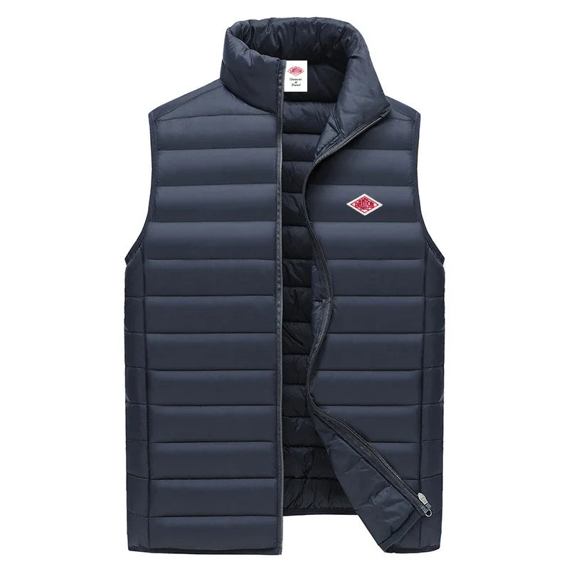Autumn Winter Exported to Japanese Men Women Embroidery Logo Wearing Sleeveless Vest High-quality Classic Quilted Zipper Jacket