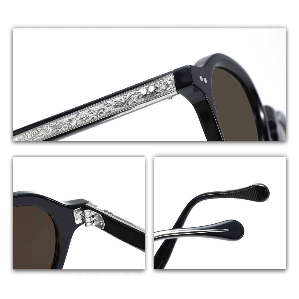 Premium Quality Sunglasses Men Women Retro Style Polarized UV400 Protection Durable Acetate Material Glasses Frame
