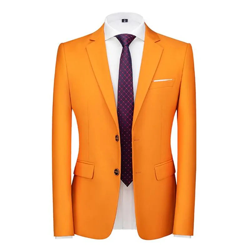 New Male Solid Colour Formal Suit Jacket 21 Colours Available Men Wedding Prom Party Tuxedo Blazer Slim Fit Coats