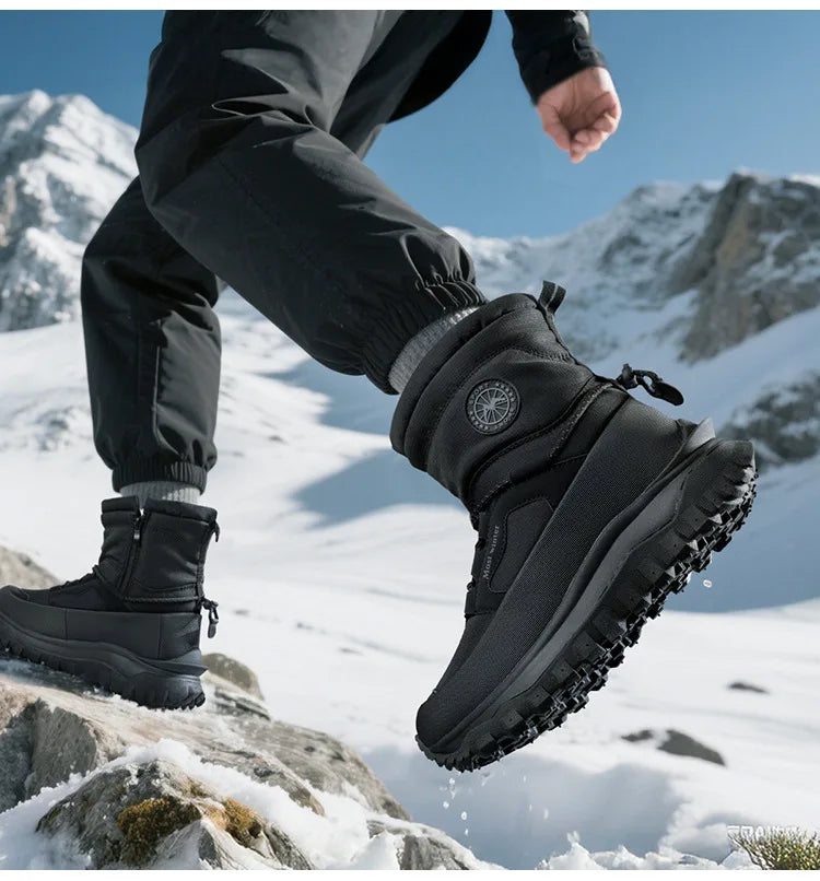 Men's Winter Boots 2026 New Snow Boots Thickened Warm Boots Waterproof Non-Slip Winter Shoes Thick Sole Cold-Proof Shoes