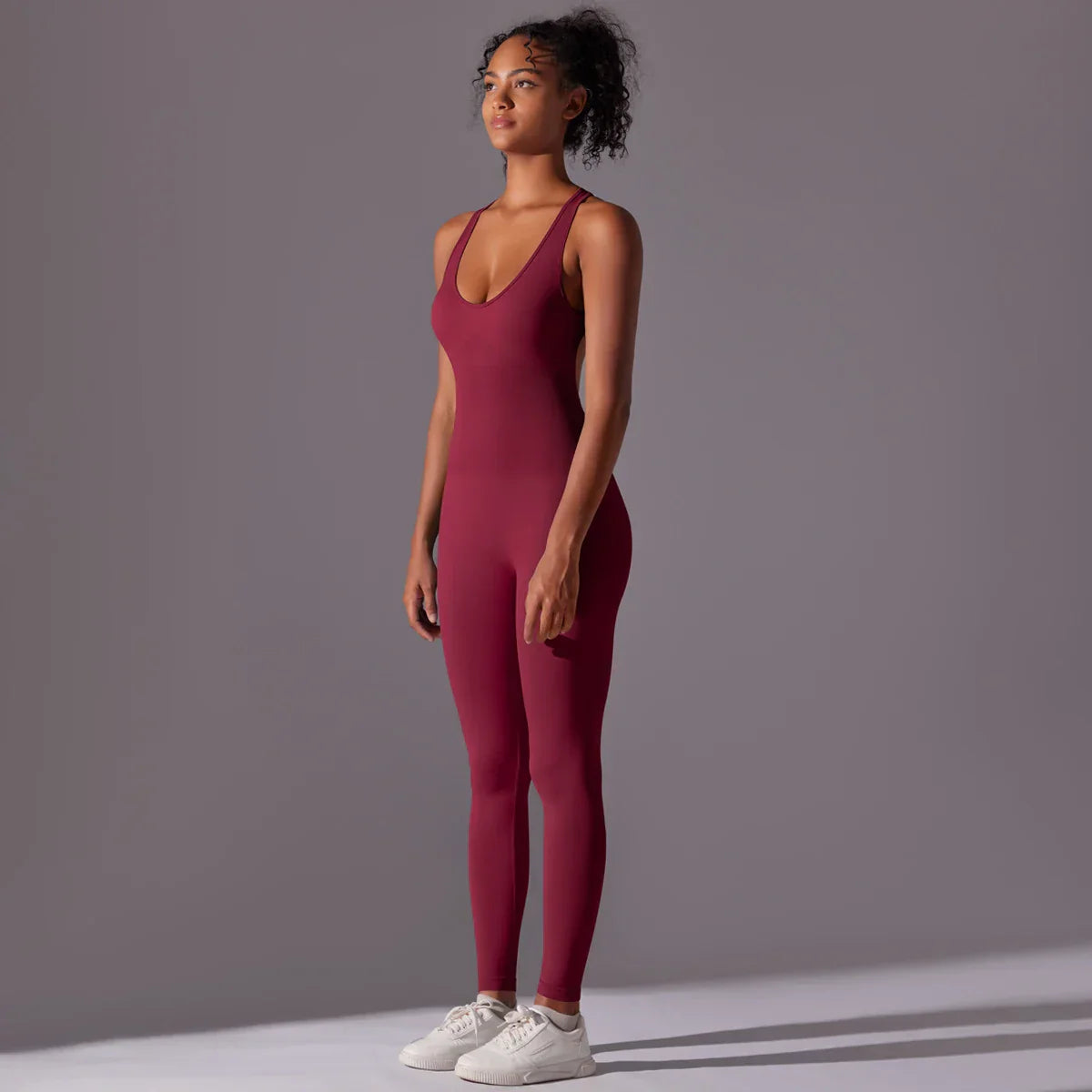 Sexy Back V Jumpsuit Gym Set Women Training Yoga Suit Sportswear Women Sports Jumpsuit Fitness Rompers Stretch Workout Bodysuits