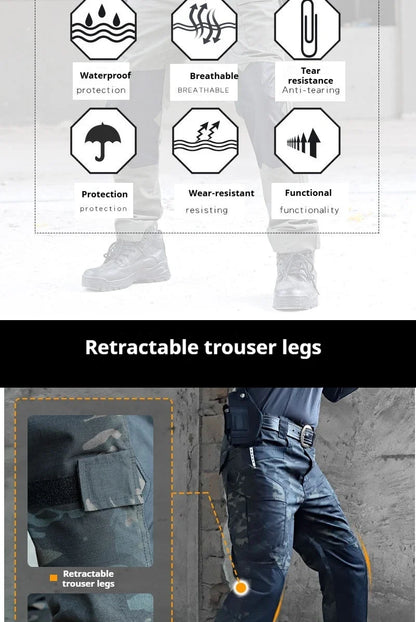 Raiders Tactical Pants Men's Summer Outdoor Work Pants with Multiple Pockets Camouflage Anti Tear Loose Casual Pants