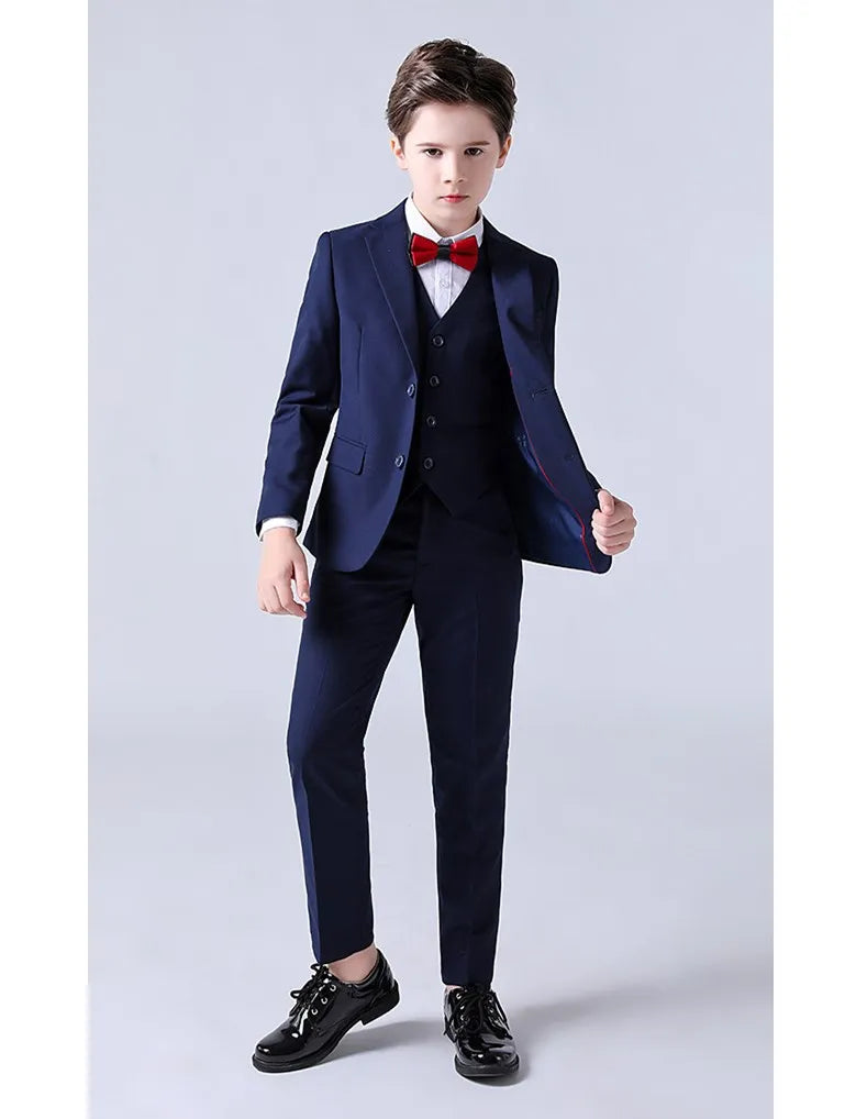 Top Quality Big Boys Suit For Wedding Teenager Kids Formal Tuxedo Dress Children Photograph Blazer Party Performance Costume