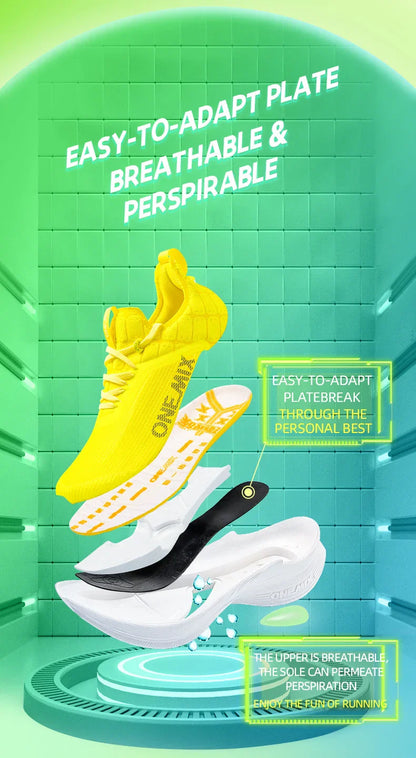 Carbon Fiber Plate Running Shoes Traction Shock Absorption Sneakers Professional Marathon PB Racing Sports Trainers Shoes