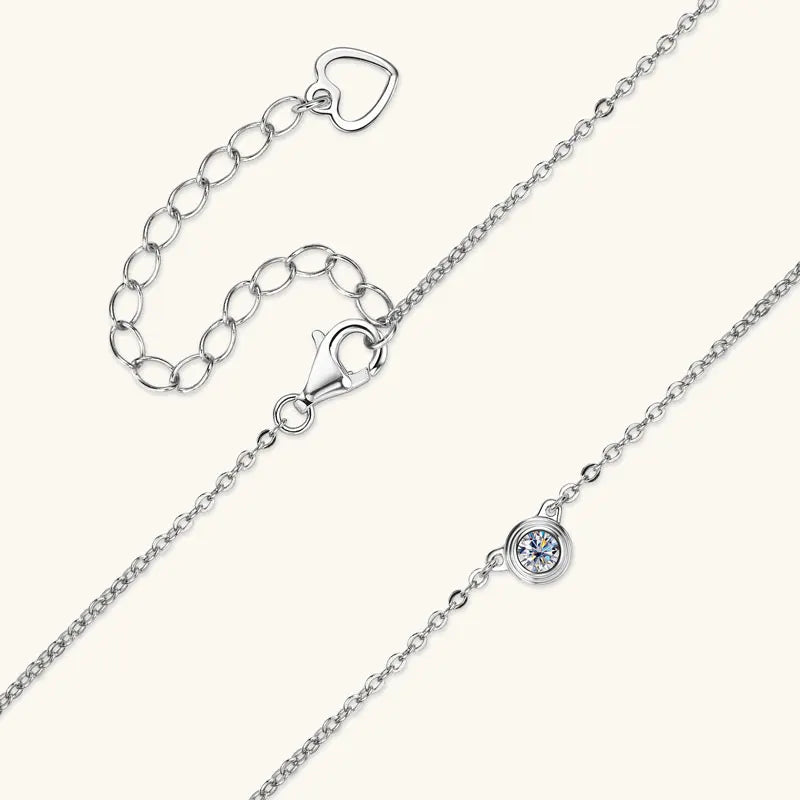 3mm Moissanite Diamond Round Pendant Necklaces for Women 925 Sterling Silver Chains Wedding Fine Jewelry Gift Collares