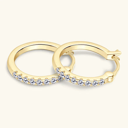 Hoops 1.8mm Moissanite Earrings For Women Real 925 Sterling Sliver Plated Yellow Gold Hoop Earring Fine Jewelry Christmas Gifts