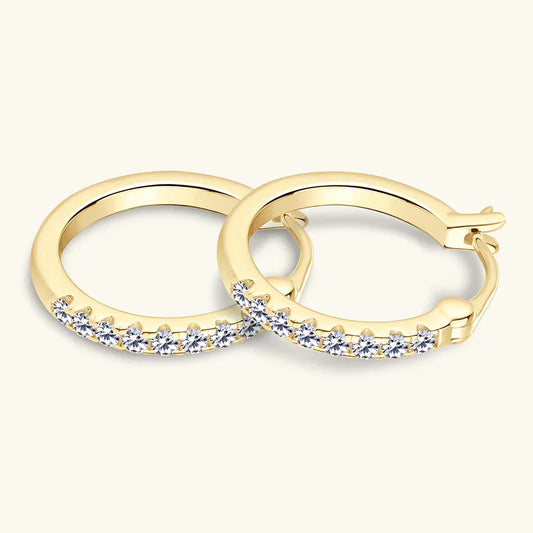 Hoops 1.8mm Moissanite Earrings For Women Real 925 Sterling Sliver Plated Yellow Gold Hoop Earring Fine Jewelry Christmas Gifts