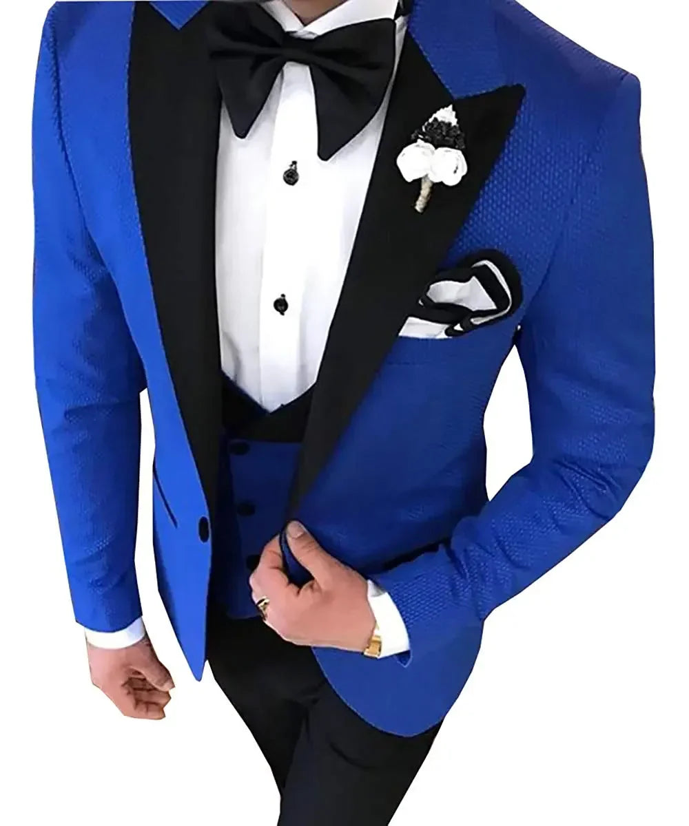 Custom Made Men Suits Terno Slim Groom Tuxedos Wedding Men Suits Terno Masculino (Jacket+Pant+Vest)