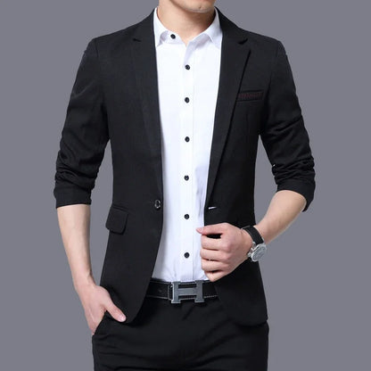 Spring Autumn Men Blazer Jacket Over Size One Button Slim Fit Party Wedding Suit Jacket Luxury Clothes Men
