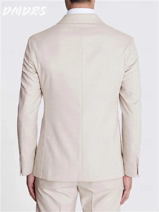 Classic Summer Men's Suit 2PCS For Wedding Formal Solid Suit Including Jacket Pants For Party Classic Occasion Clothing