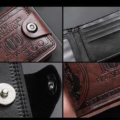 Cool Wallets for teen boys Ages 10-18, Cash with ID Window Cardholder,Faux Leather Wallet for Teen boys,Zippered Wallet for Teenagers,Teenage Teenager Youth Gift. (Brown dollar pattern)