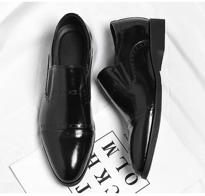 Big Size Dress Shoes for Men Solid Color Summer Autumn Fashion Business Casual Shoes Male British Style Cow Leather Shoe Man