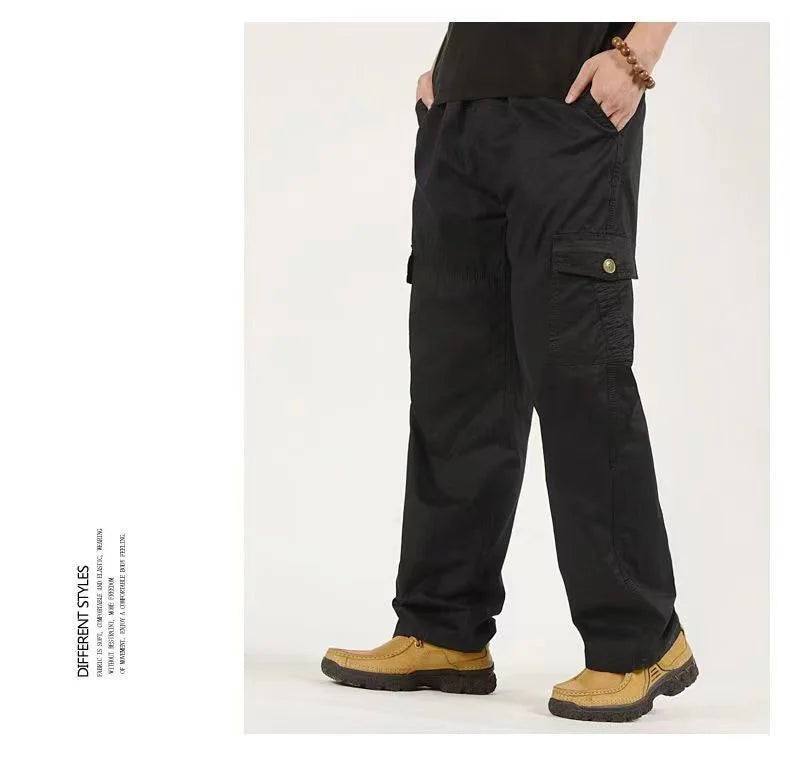 6XL Winter Men Fleece Pants Large size Mens Cargo Pants Trousers  Men Sports Sweatpants Thicken Style Trousers Jogger Pants Male