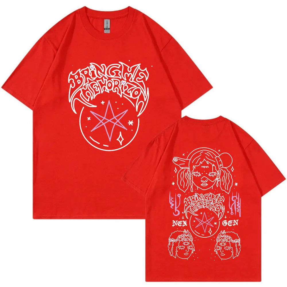 BringMe TheHorizon Album Post Human Nex Gen T-shirt Heavy Metal Rock Band T-shirt Men Fashion Hip Hop Short Sleeve T-shirts