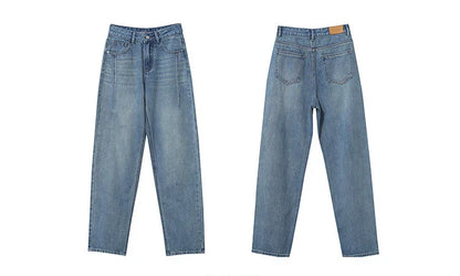 Straight-leg Pants 2026 Spring New Solid Color Casual Washed Denim Trousers Versatile Basic Cotton Women's Pants 12621040