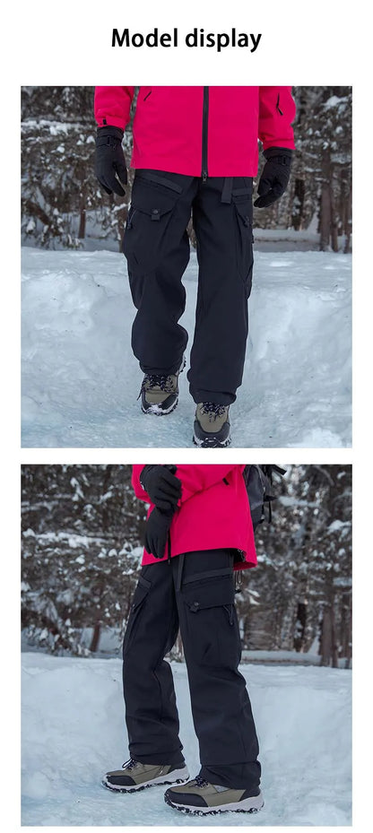 Winter Three-Tn-One Down Hiking Pants Men Windproof Waterproof Antifouling 90 White Duck Down Removable Liner Outdoor Sport Pant