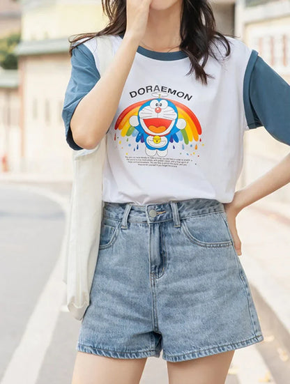Lucyever Wide Leg Denim Shorts Women Casual High Waist Loose Straight Shorts Woman 2025 Spring Summer Classic Button Jean Shorts