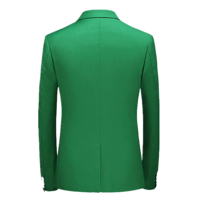 Bright Green Single Button Men's Blazer, Asian Size Slim Suit Jacket, Wedding Dress Coat, White and Black Tops.