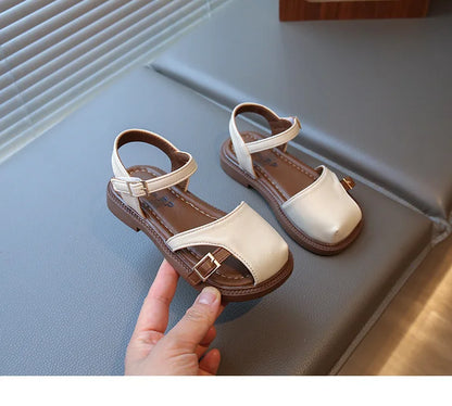 2026 Summer New Children's Princess Foreign Soft Sole Casual Anti-slippery Sole Toddler Toe Capped Beach Flats Elegant Shoes