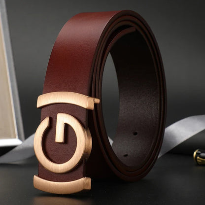 High Quality 34mm Work Business Strap Male men Belts Metal Buckle Brand Leather Belt Men Famous Luxury belt for men jeans