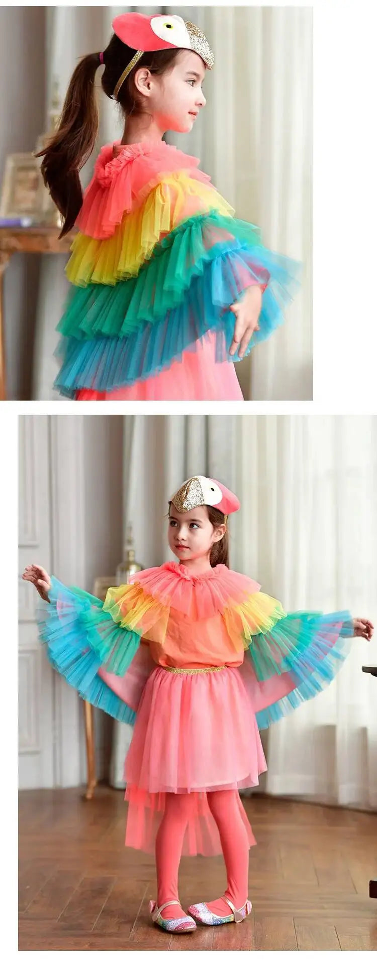 Halloween Children's Costume Cosplay Animal Parrot Performance Costume Kid Cloak Kindergarten Prom Animal Clothing