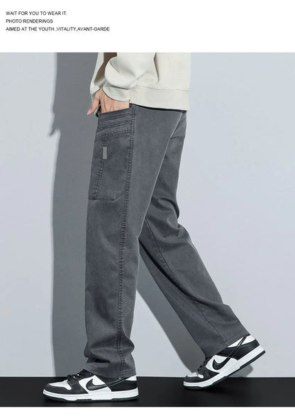 Men's Loose Straight Casual Work Pants 2025 Trendy Multi-Pocket Autumn Winter Workwear YM6106