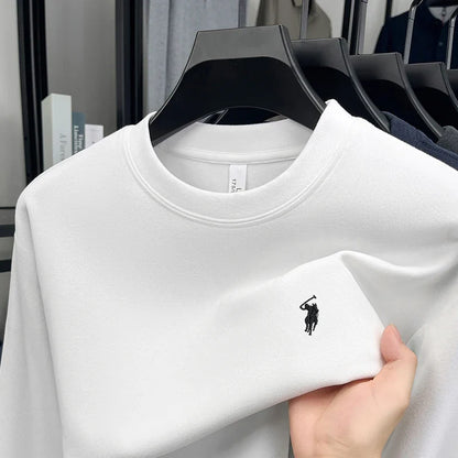 Luxury brand long sleeve T-shirt men's autumn Paul trendy exquisite pony embroidery pullover loose casual round neck sweatshirt