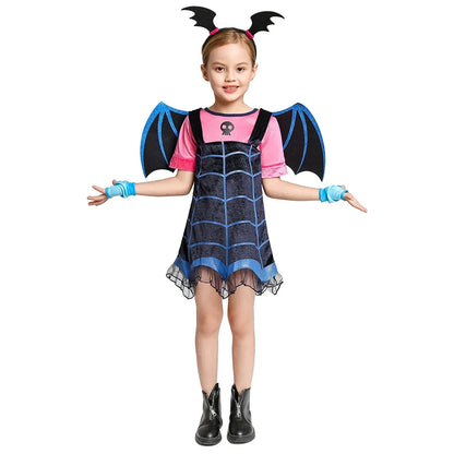 Vampirina Cosplay Dress Girl Kids Princess Clothes Charms Dress Up Christmas Halloween Costume Children Carnival Party