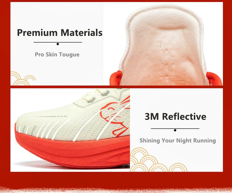 Running Shoes Reflective Red Bumper Elite Height Increasing Sport Shoes for Outdoor Breathable Mesh Walking Sneakrs Men