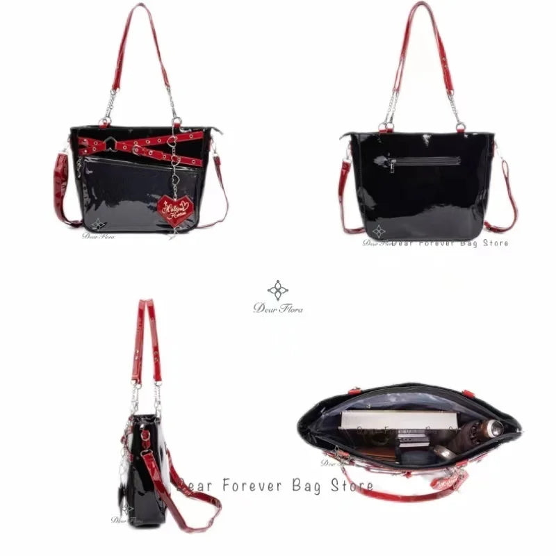 Aesthetic Underarm Ita Bag Streetwear Girl Transparent Shoulder Bag Heart Shape Chic Chain Handbag DIY Display Crossbody Bag