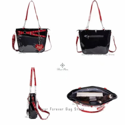 Aesthetic Underarm Ita Bag Streetwear Girl Transparent Shoulder Bag Heart Shape Chic Chain Handbag DIY Display Crossbody Bag