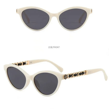2025 New Fashion Cat Eye Sunglasses Women Hollow Chain Legs Sun Glasses Ladies Classic Goggle Oculos De Sol UV400 Sunshade