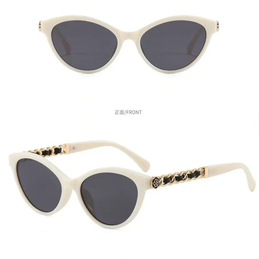 2025 New Fashion Cat Eye Sunglasses Women Hollow Chain Legs Sun Glasses Ladies Classic Goggle Oculos De Sol UV400 Sunshade