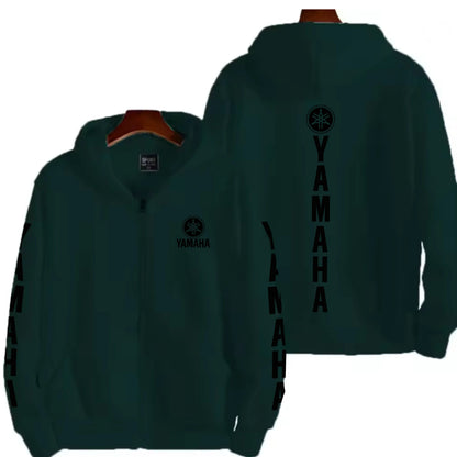 Men's YAMAHA Zipper Hoodie Long Sleeve Motorcycle Racing Printed Hoodie Sportswear Casual Street Couple Jacket with Pocket