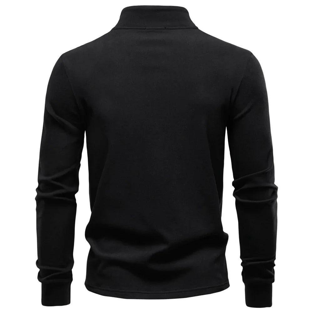 Men Solid Color Soft Shell Zipper Jacket Long Sleeve Pullover Breathable Warm Casual Streetwear