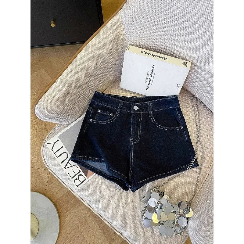 Dark Wash Denim Shorts Women's Petite Size Loose Wide Leg 2026 Summer New Casual Versatile Slim Fit Jean Shorts