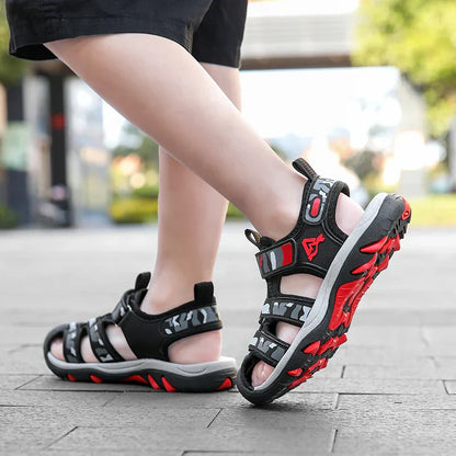 Children's Anti-Slip Summer Sandals for Boys Outdoor Anti-Collision Casual Walking Shoe Breathable Kids Beach Sandals Size 28-39