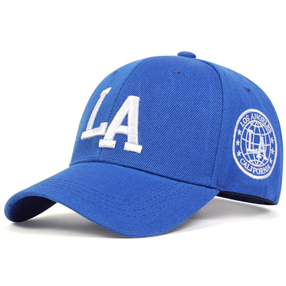 Unisex LA Leter Embroidery Snapback Baseball Caps Spring and Autumn Outdoor Adjustable Casual Hats Sunscreen Hat