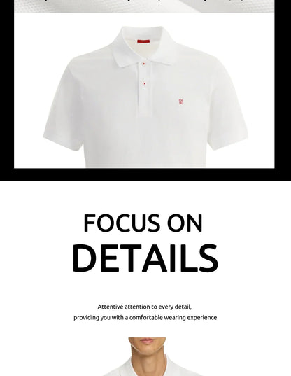 New Men's Solid Color Polo Shirt Short Sleeve Lapel Button Tshirts Summer Men Casual Streetwear Lightweight Tops