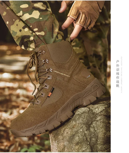 New Men Tactical Boots Ankle Waterproof Desert Hunting Hiking Shoe Unisex Lace Up Male Army Boot Brand Motorcycle Climbing Shoes