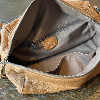 2026 New Leisure Genuine Leather Lightweight Women Shoulder Crossbody Bag Retro Soft Cowhide Versatile Bag