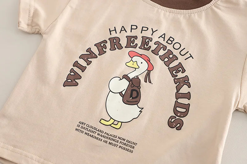 New Summer Baby Boys Clothes Suit Children T-Shirt Overalls 2Pcs/Sets Kids Girls Clothing Infant Cartoon Toddler Costume Outfits