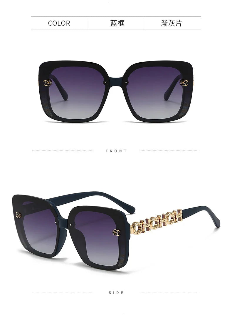 New Polarized Sun Glasses Women's High Sense Large Frame Versatile Sunglasses Street Shot Glasses Tide Light Luxury Sunglass